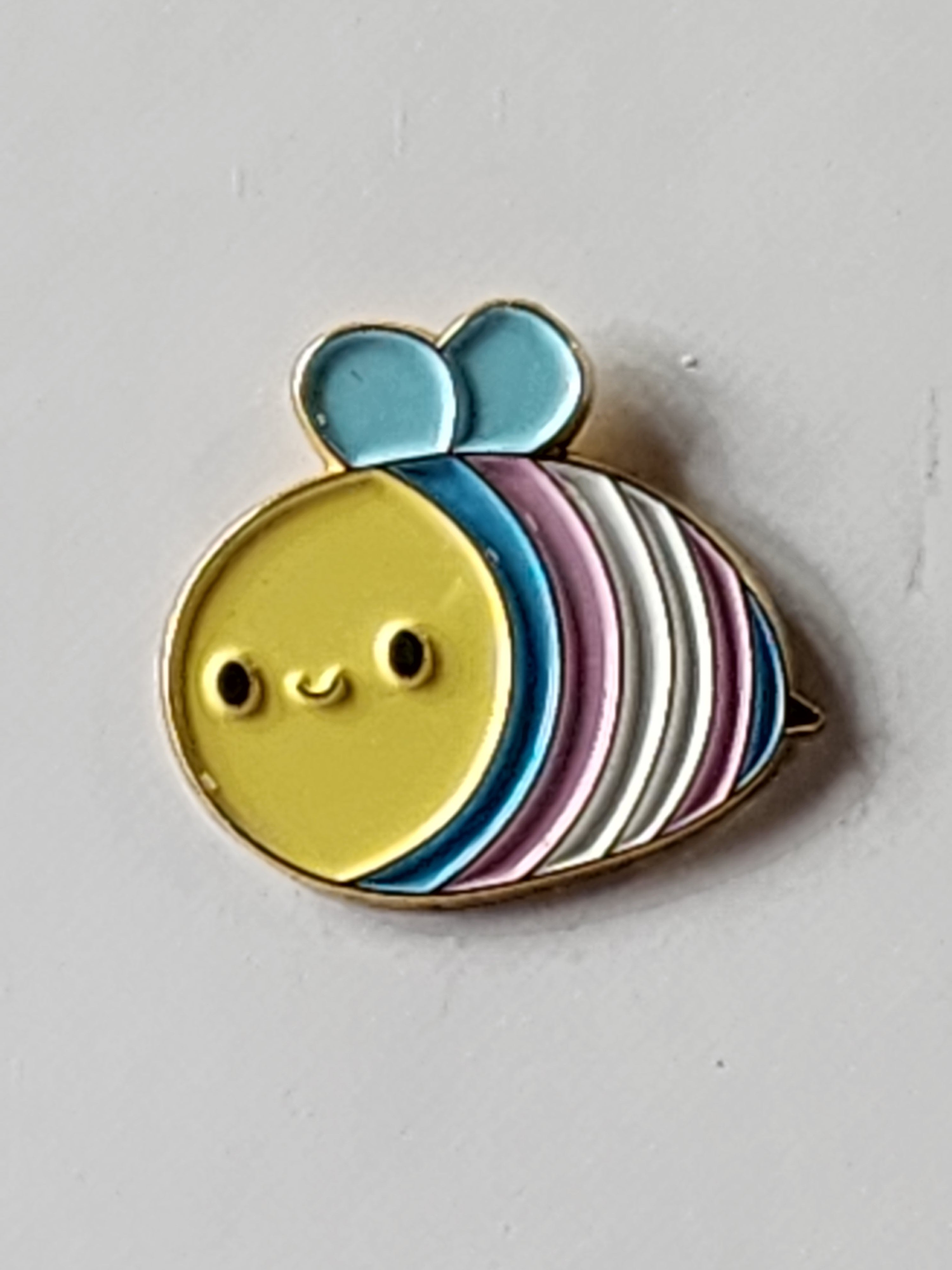 Trans Bumblebee Enamel Pin