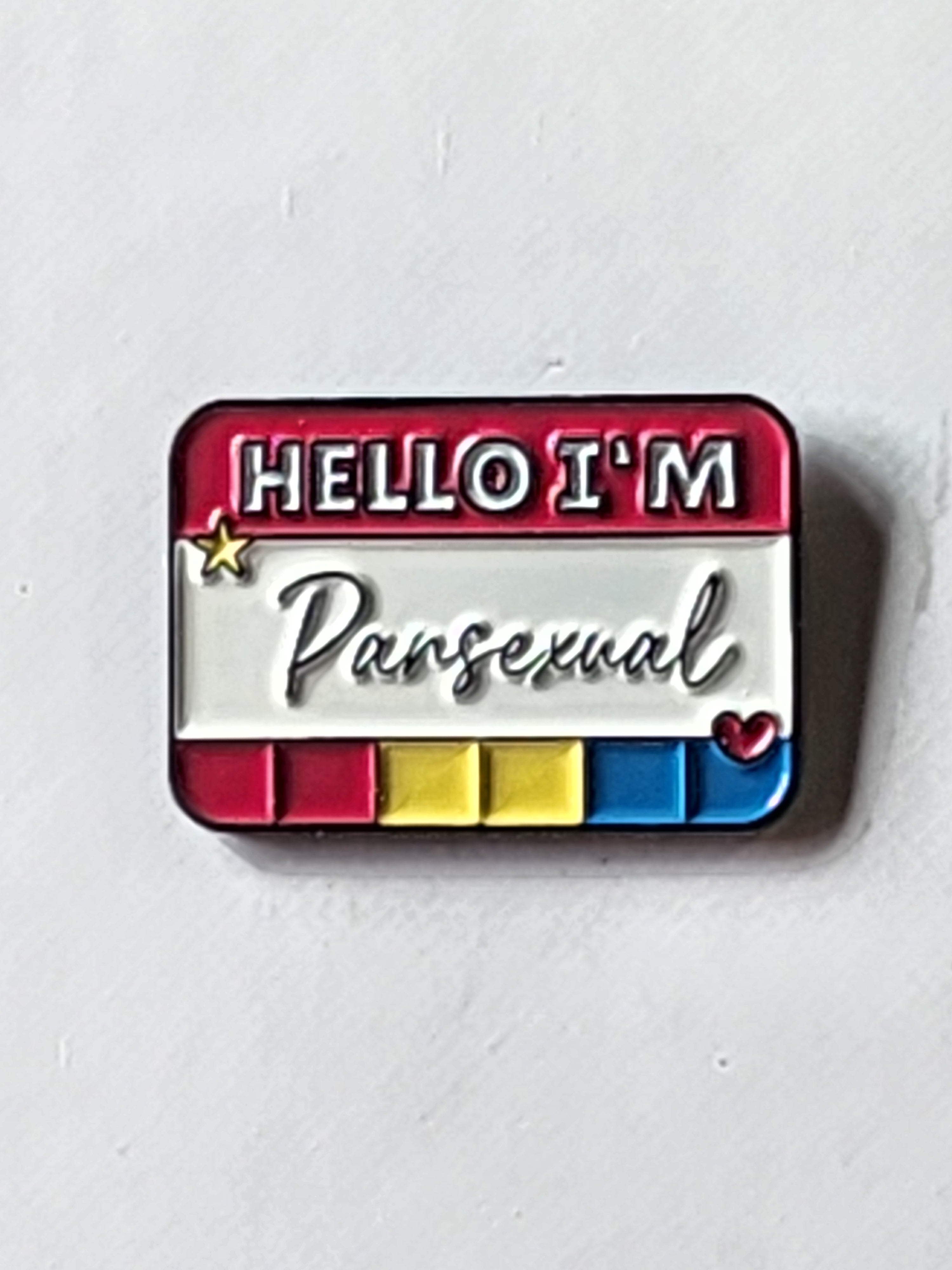 Hello I'm Pansexual Enamel Pin