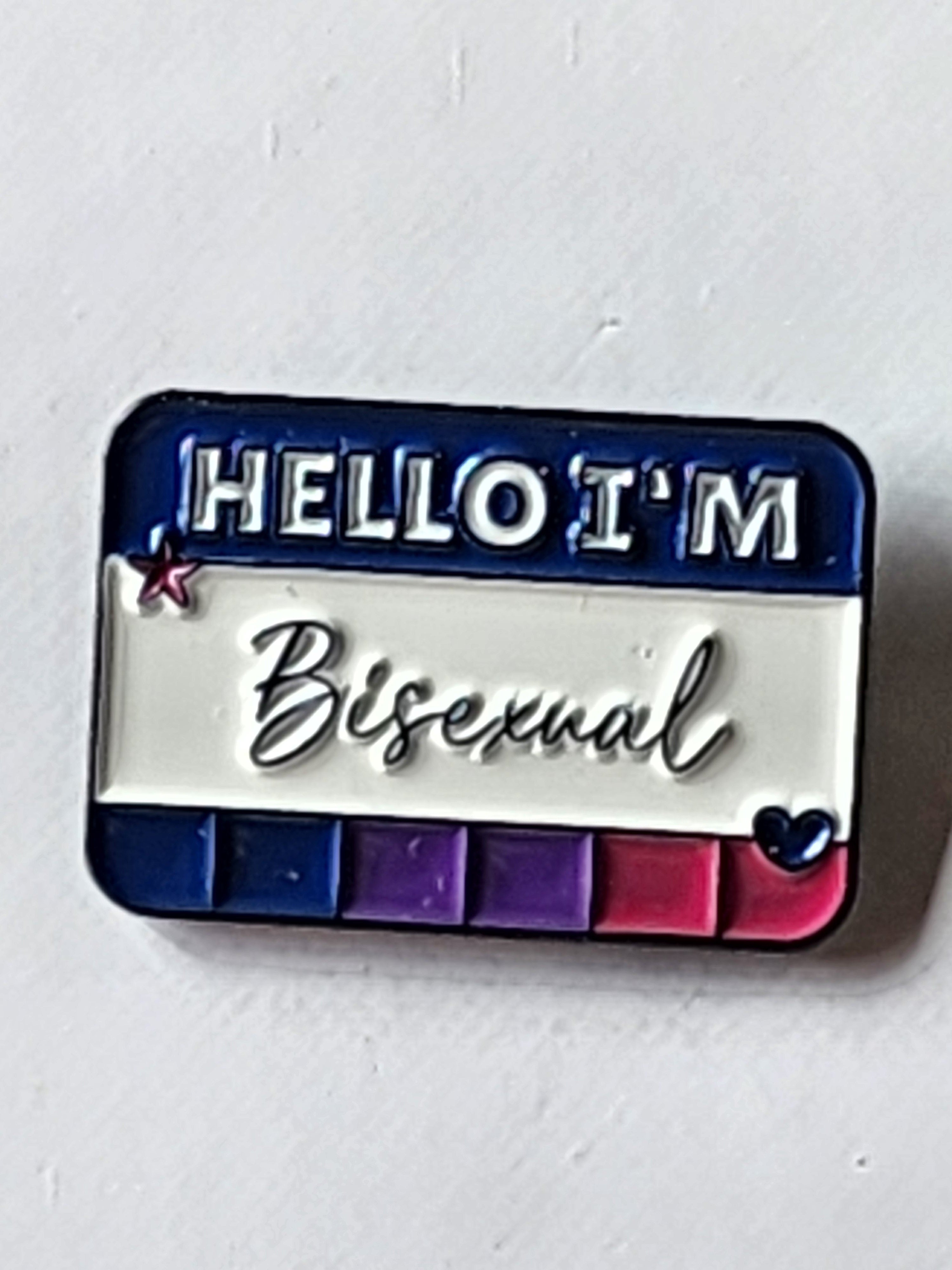 Hello I'm Bisexual Enamel Pin