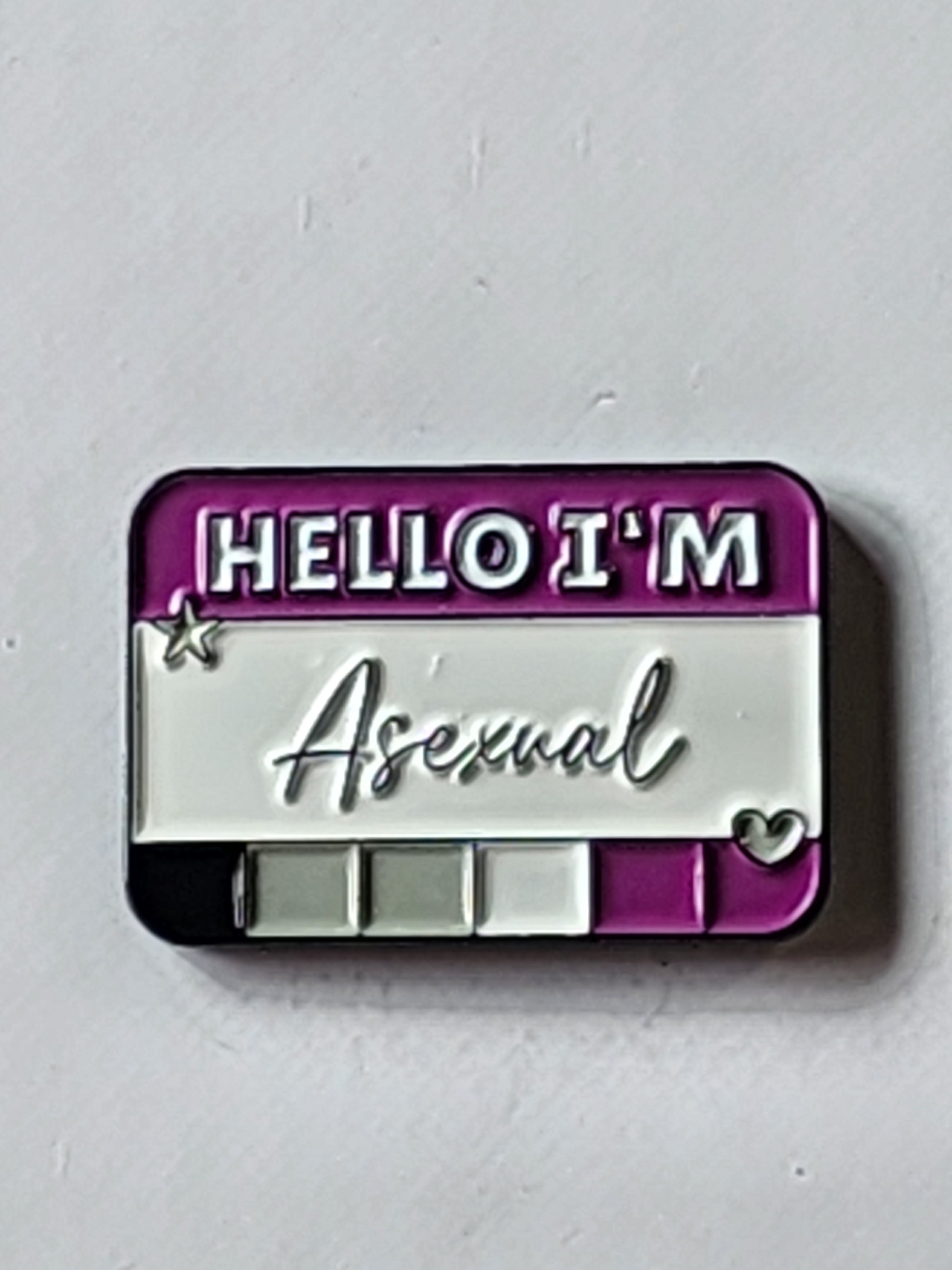 Hello I'm Asexual Enamel Pin