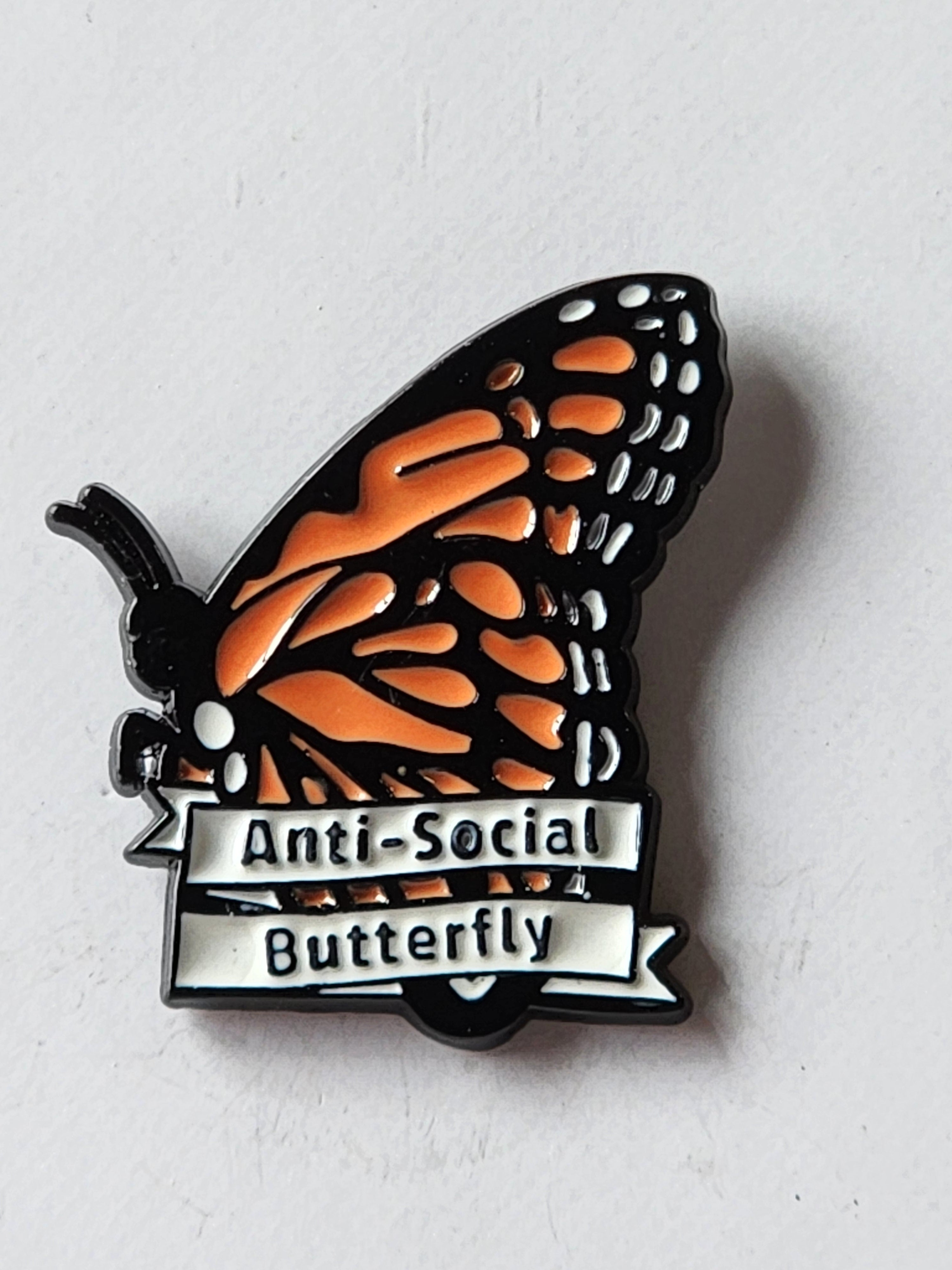 Anti-Social Butterfly Enamel Pin