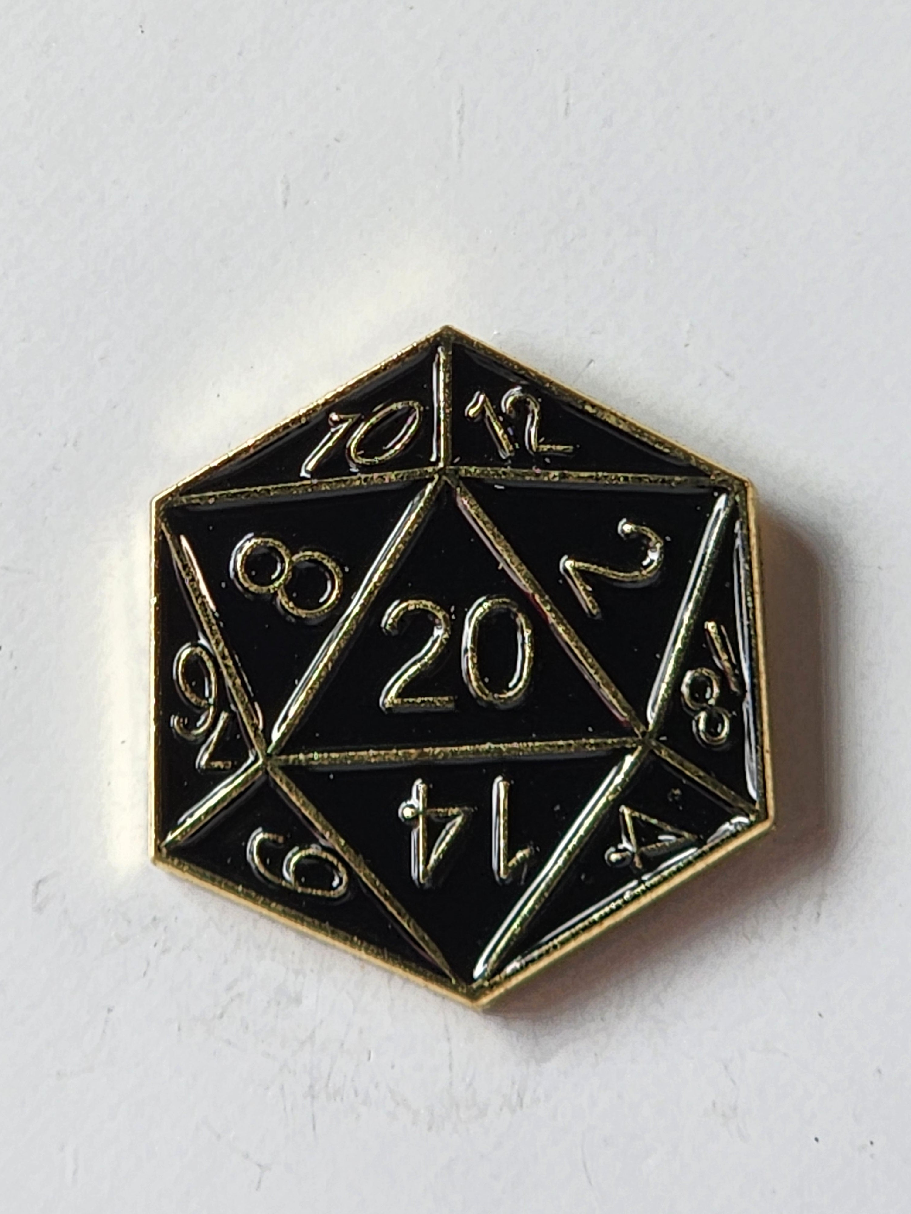 D20 Enamel Pin
