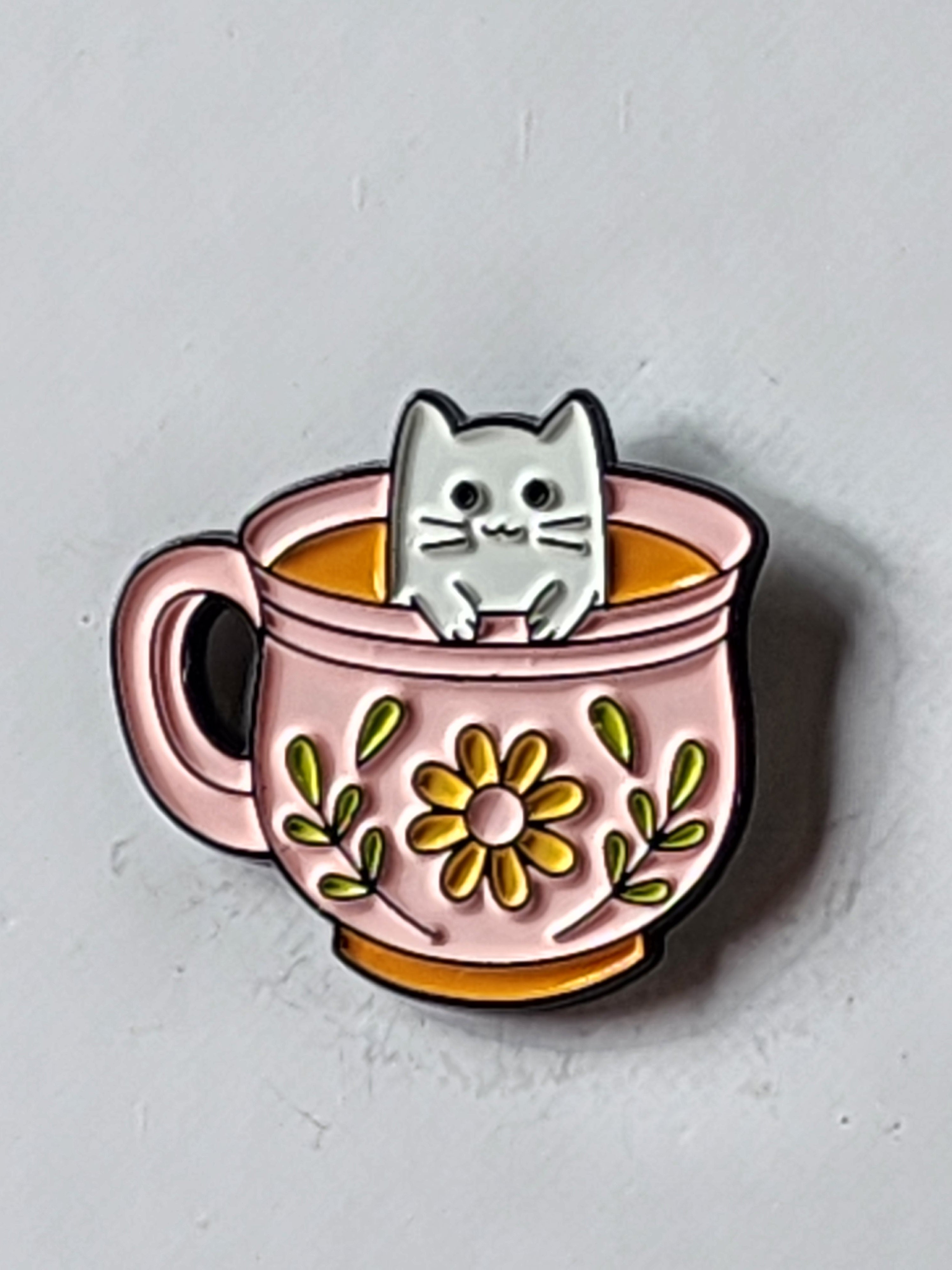 Animals in Mugs Enamel Pins