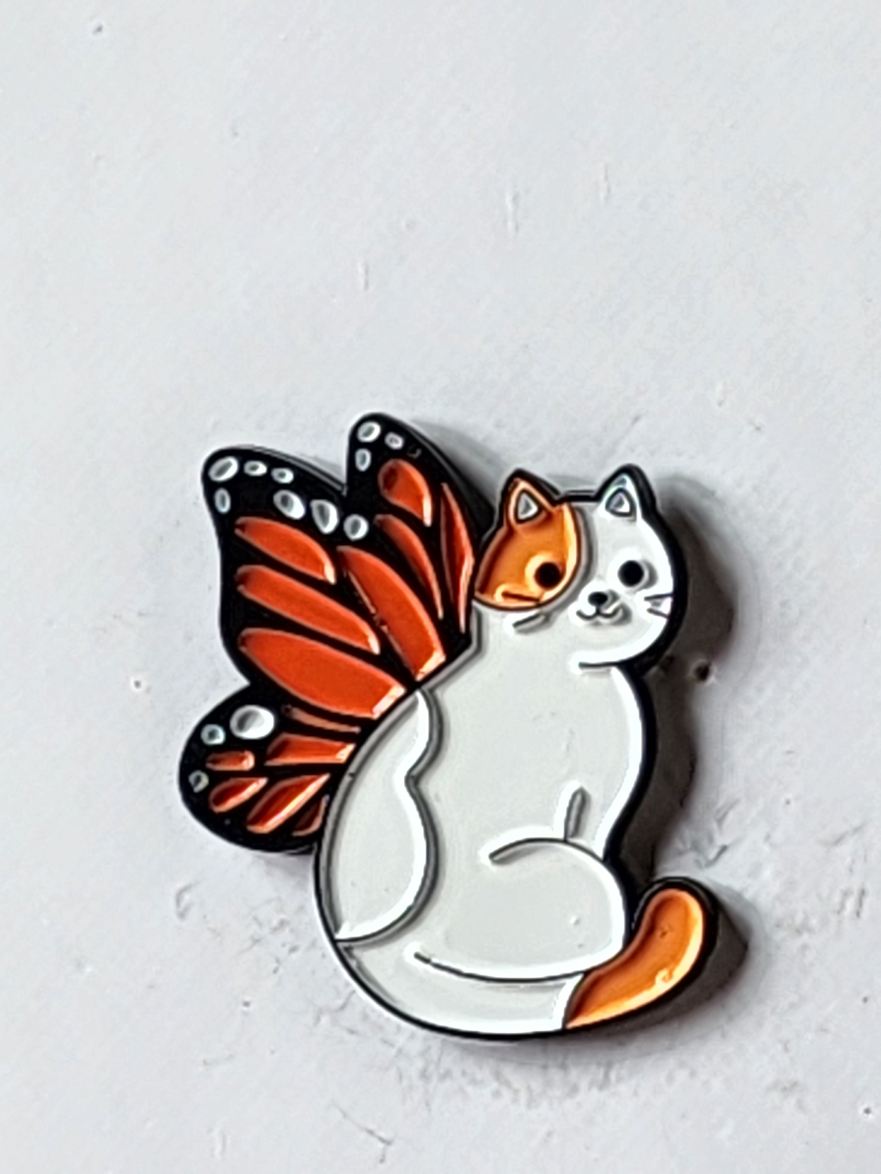 Cat with Wings Enamel Pin