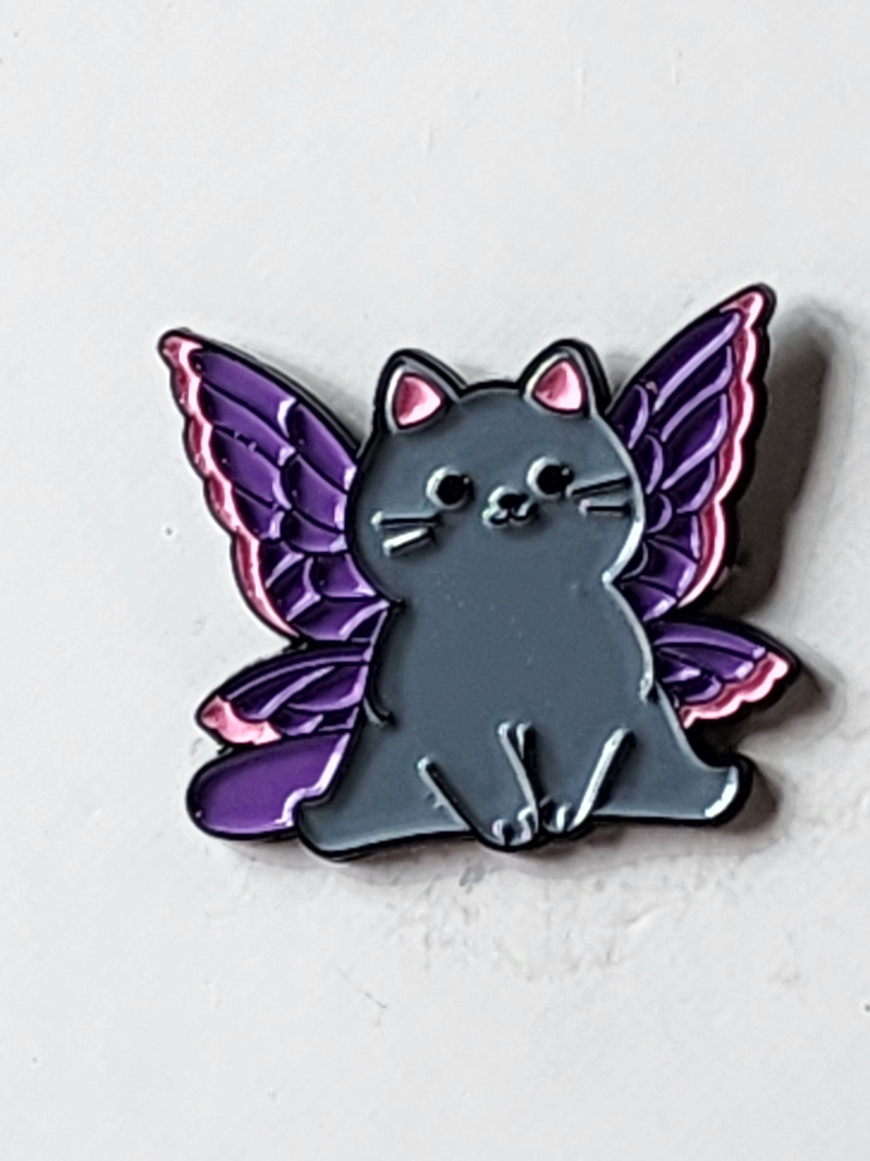 Cat with Wings Enamel Pin