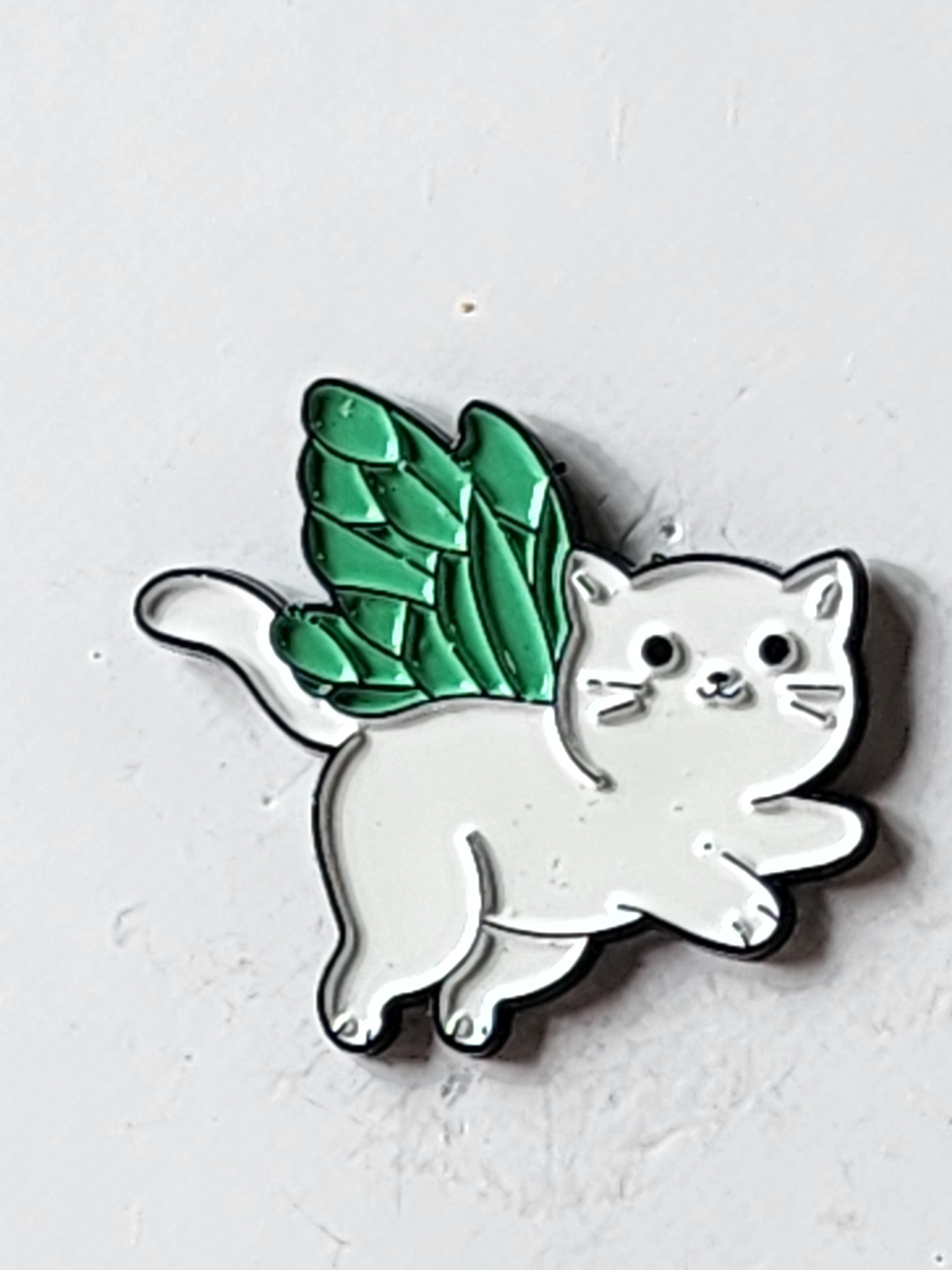 Cat with Wings Enamel Pin