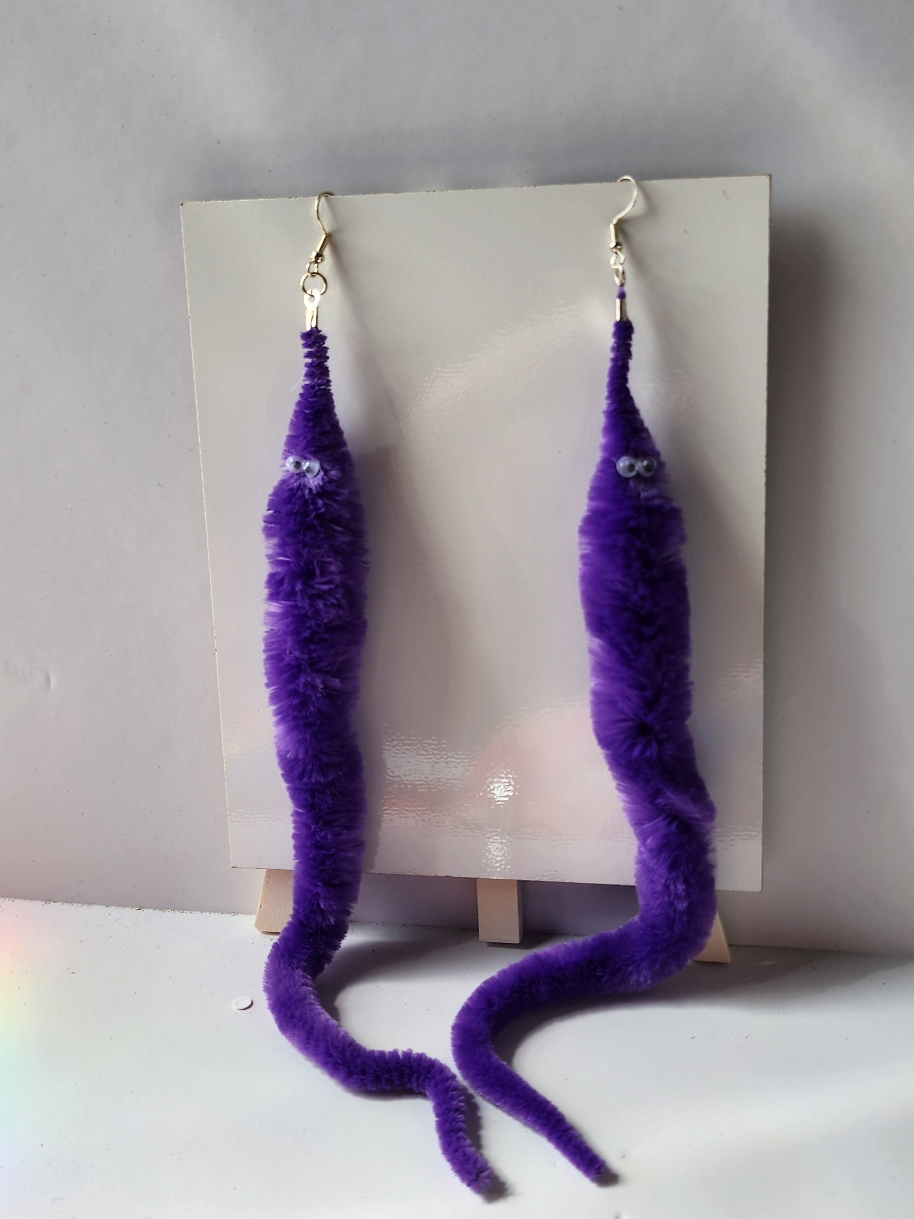 Fuzzy Worm Earrings