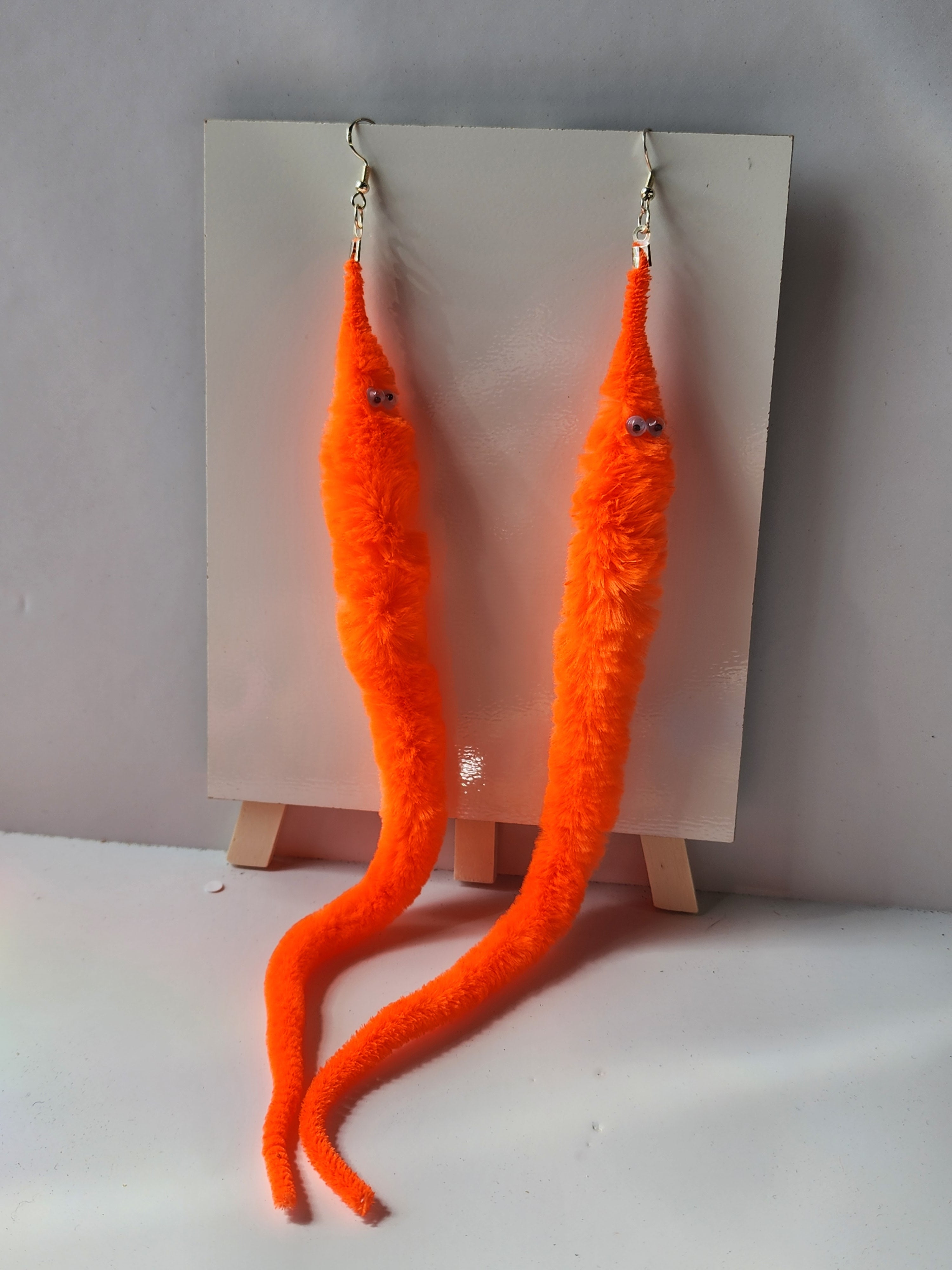 Fuzzy Worm Earrings