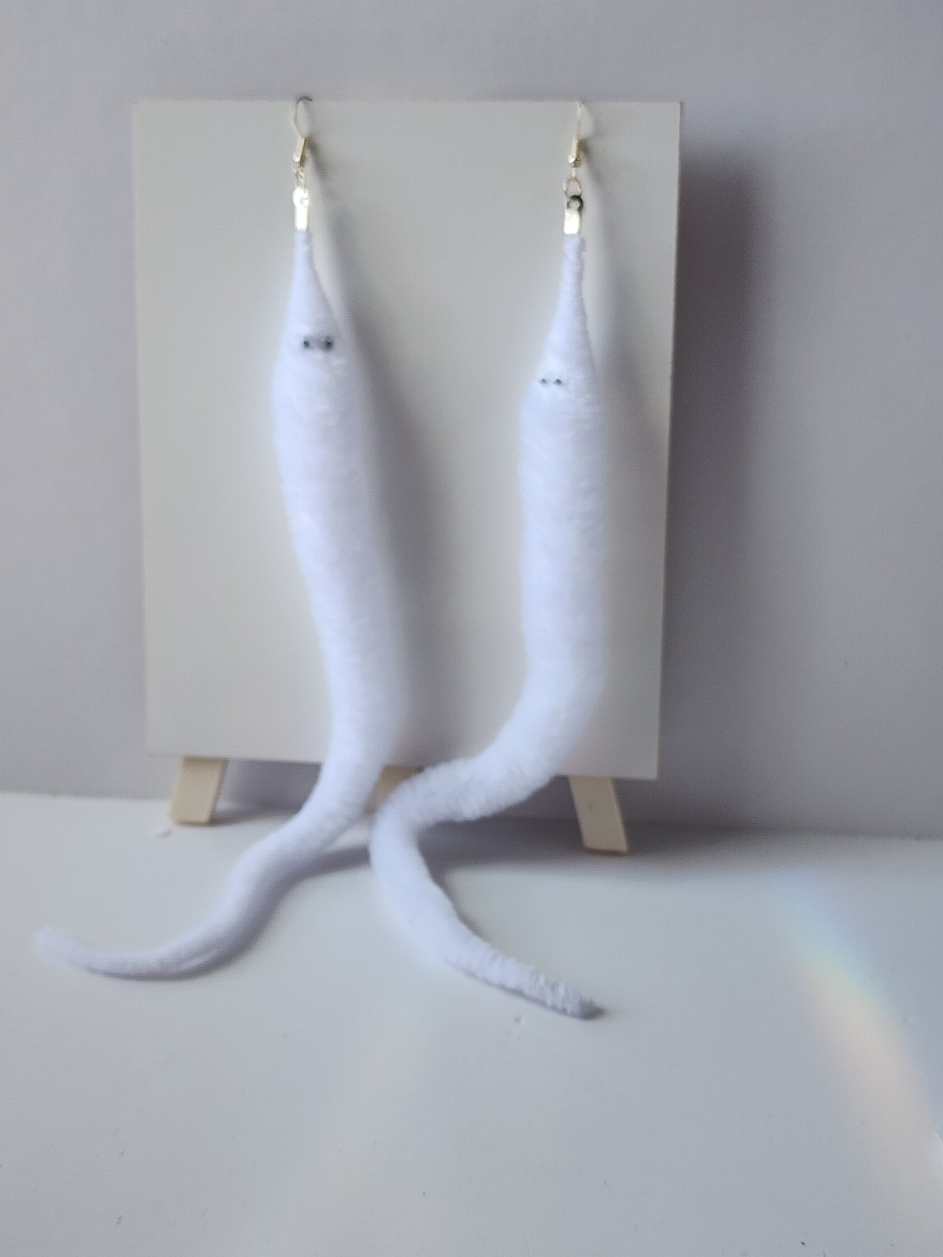 Fuzzy Worm Earrings