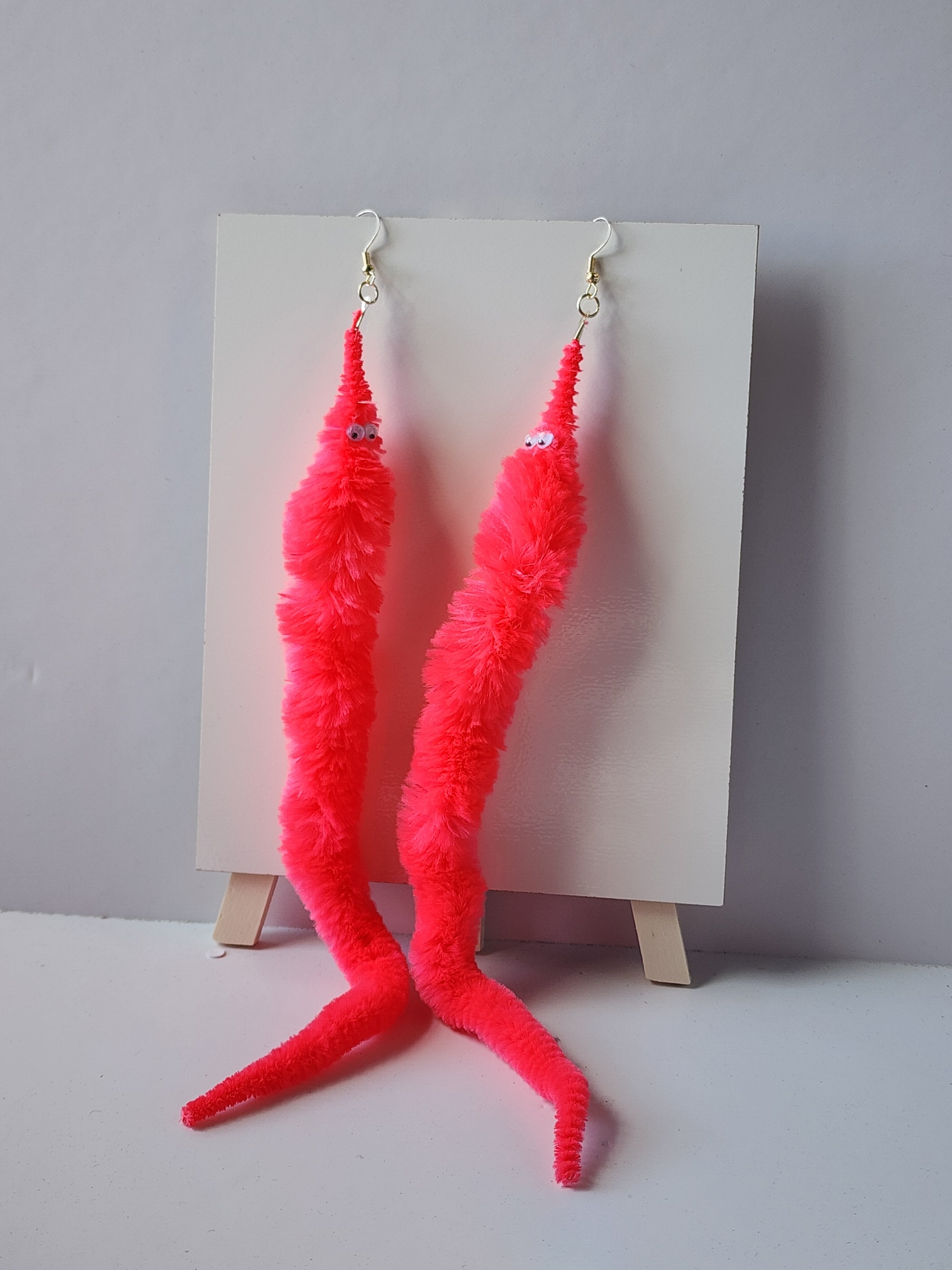 Fuzzy Worm Earrings