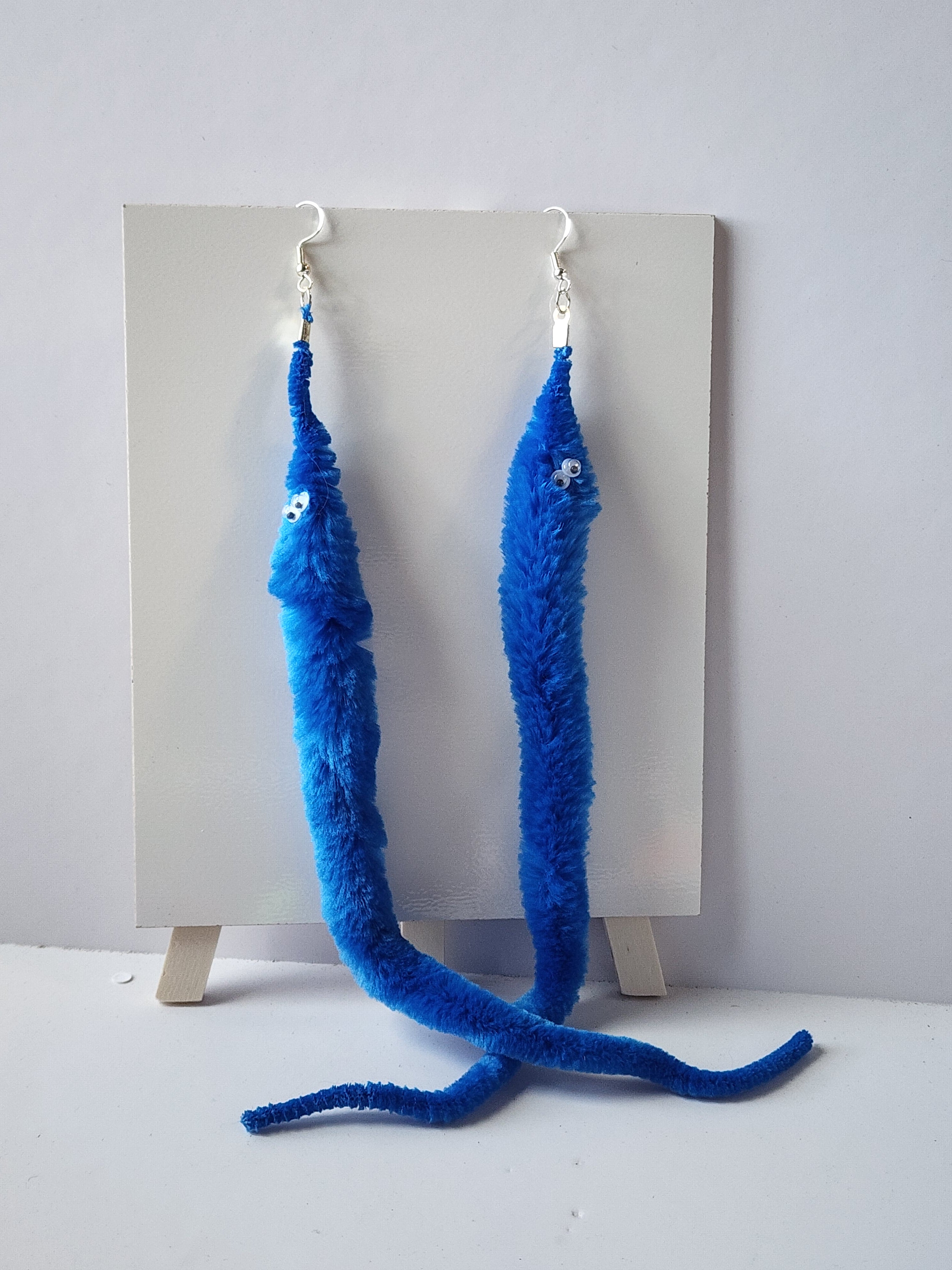 Fuzzy Worm Earrings