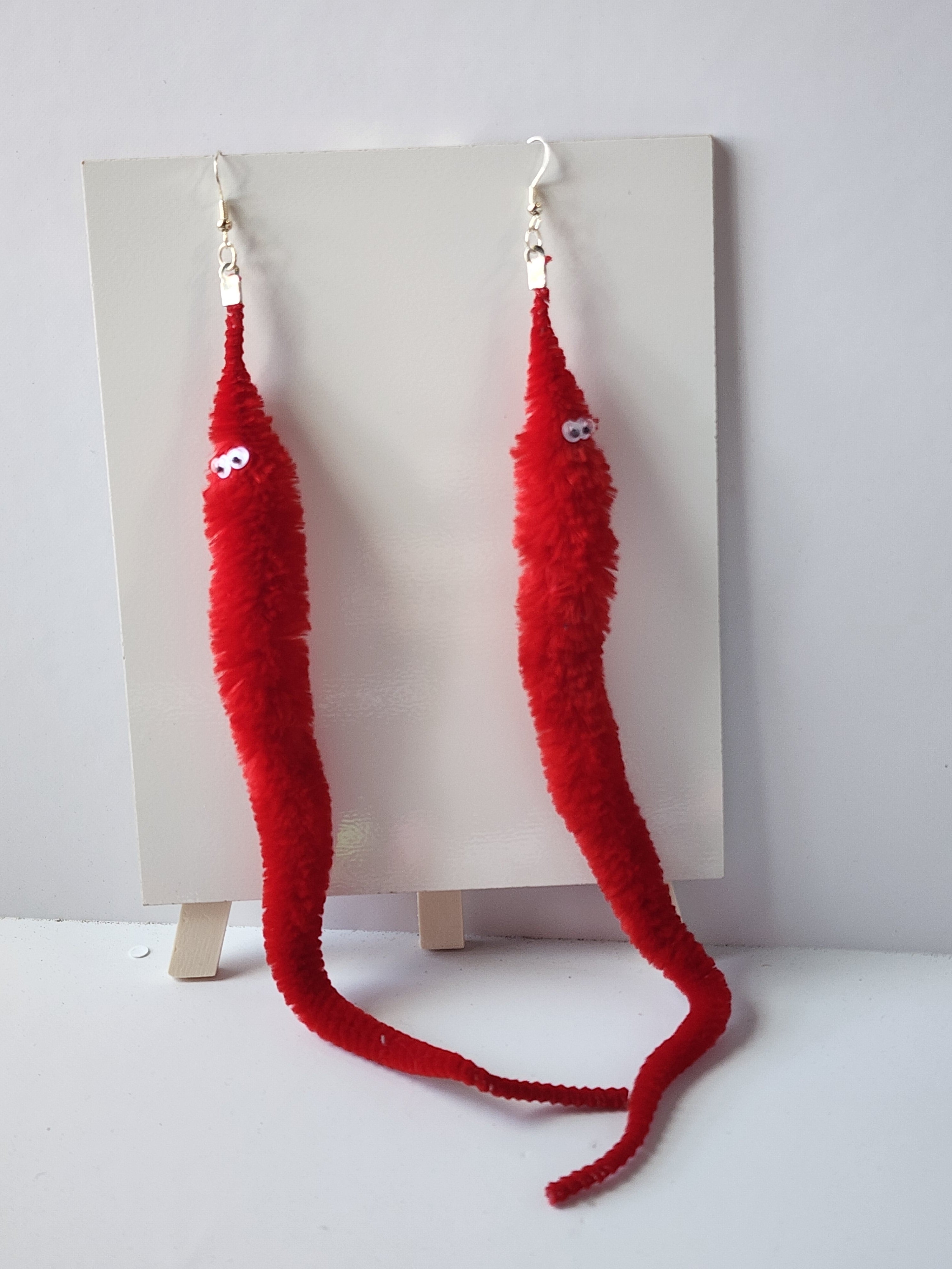 Fuzzy Worm Earrings