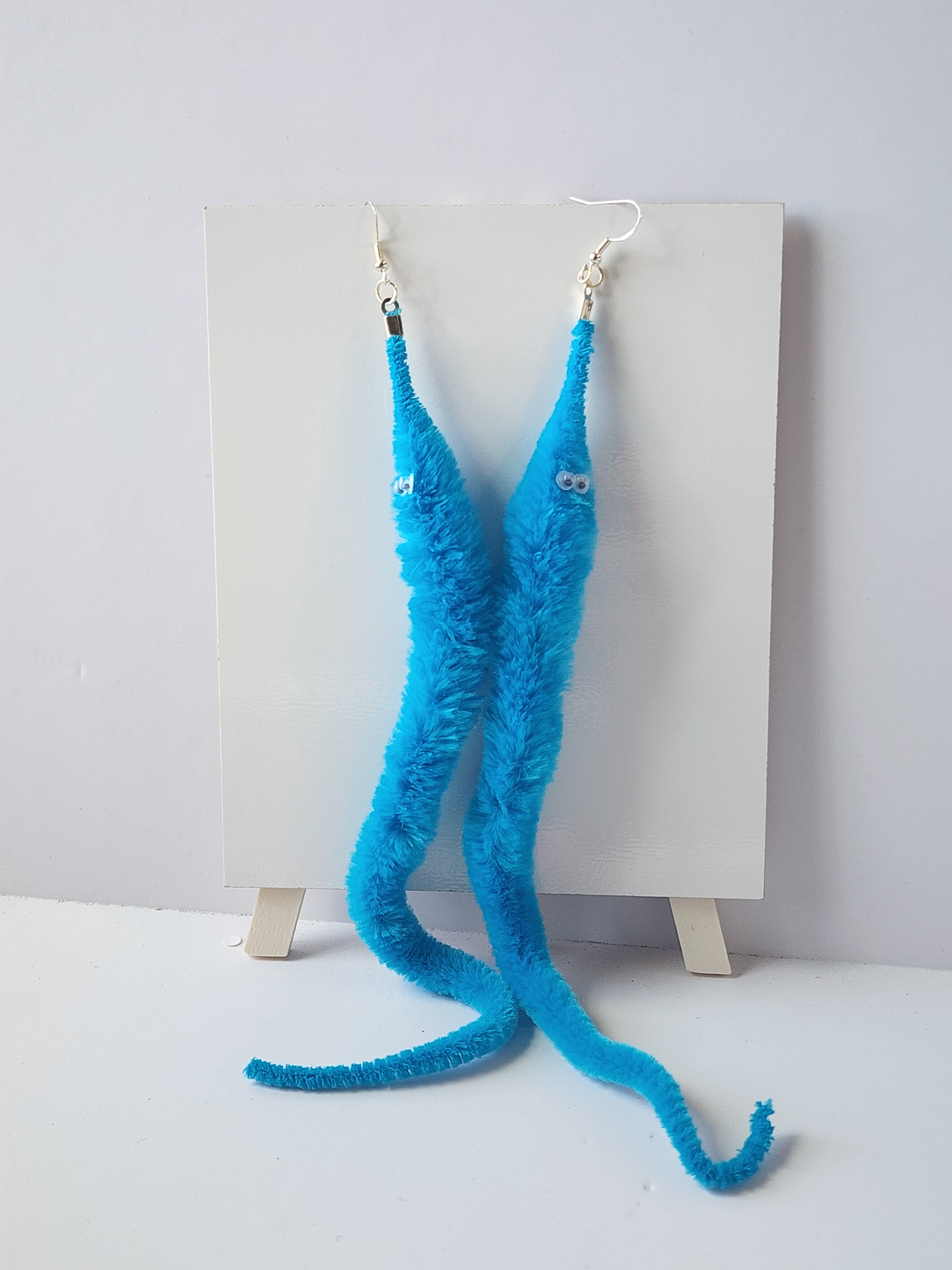 Fuzzy Worm Earrings