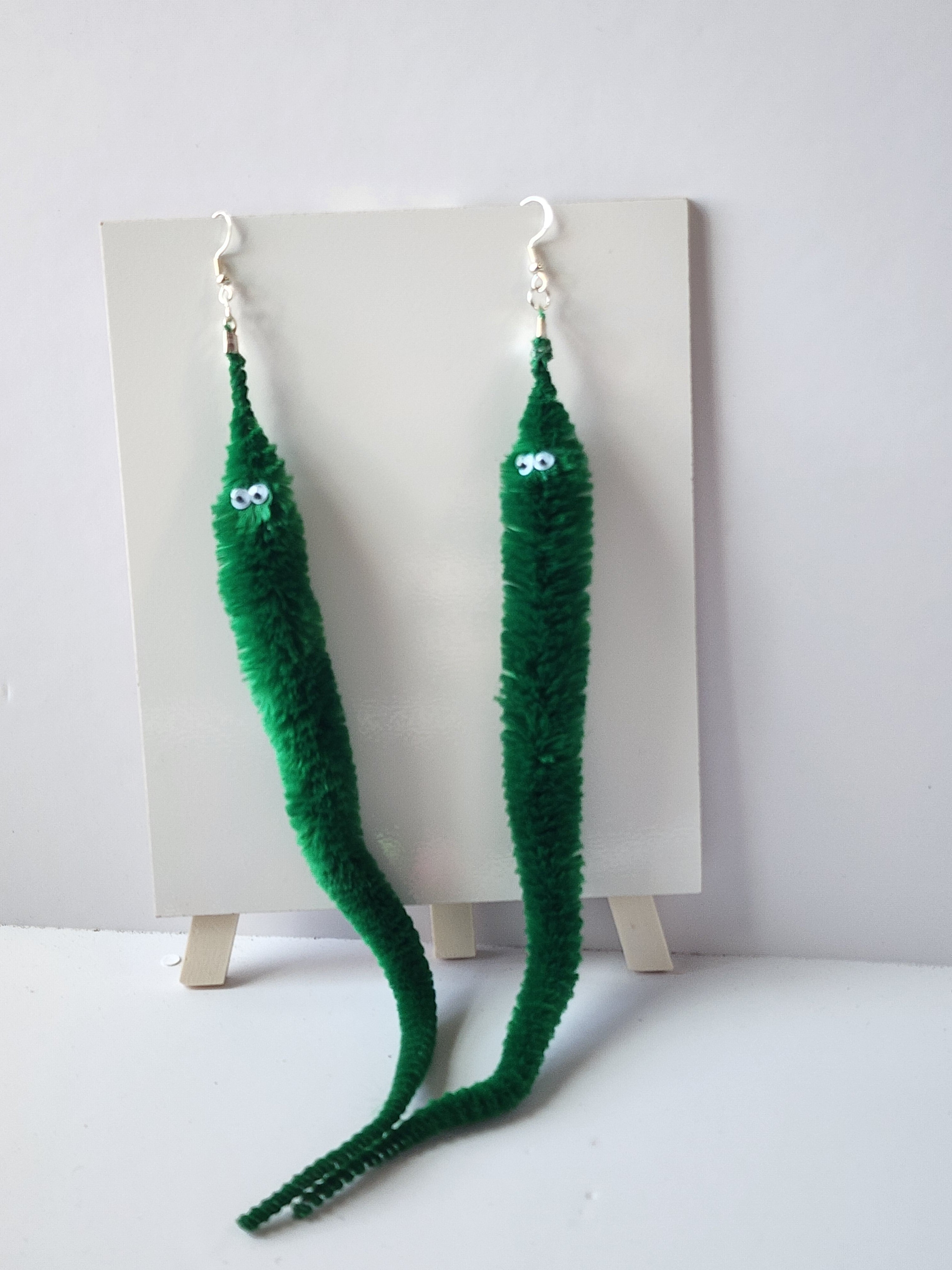 Fuzzy Worm Earrings