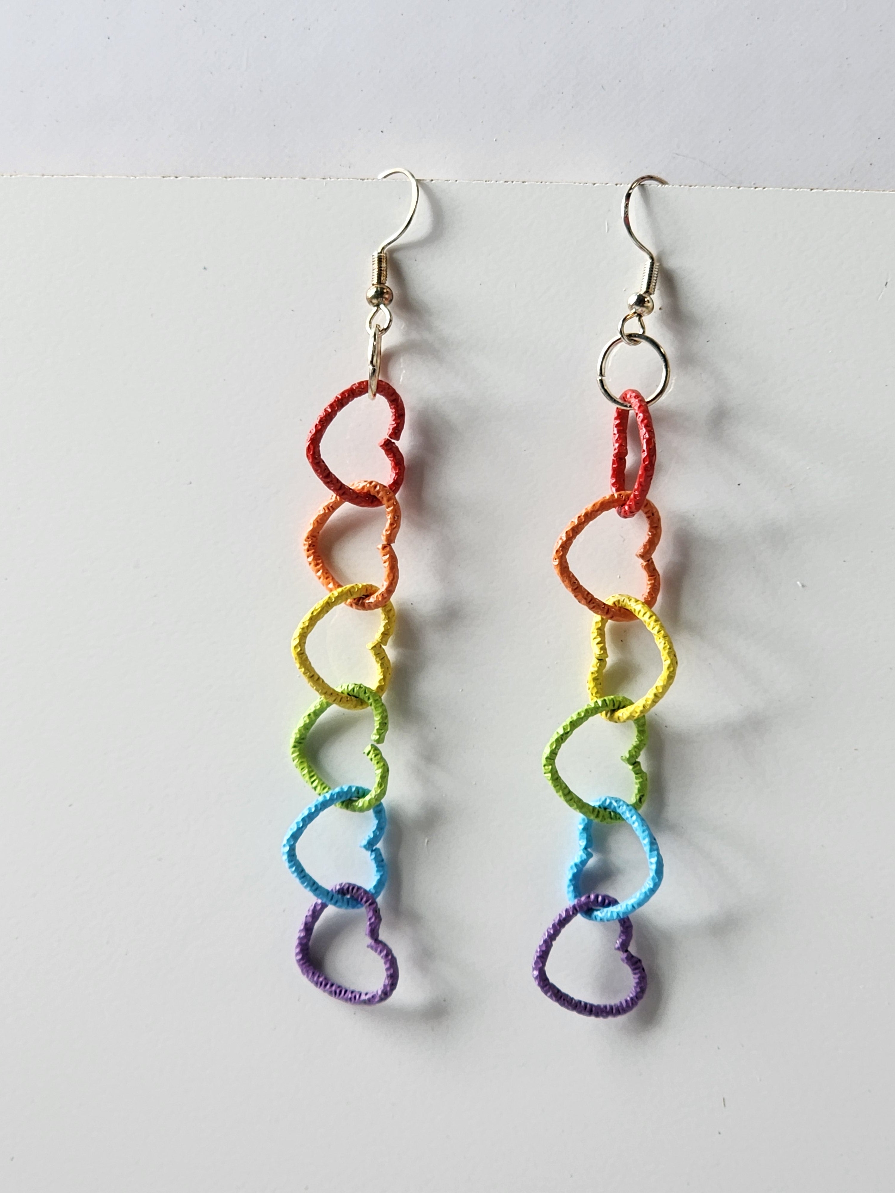 Long Pride Heart Earrings