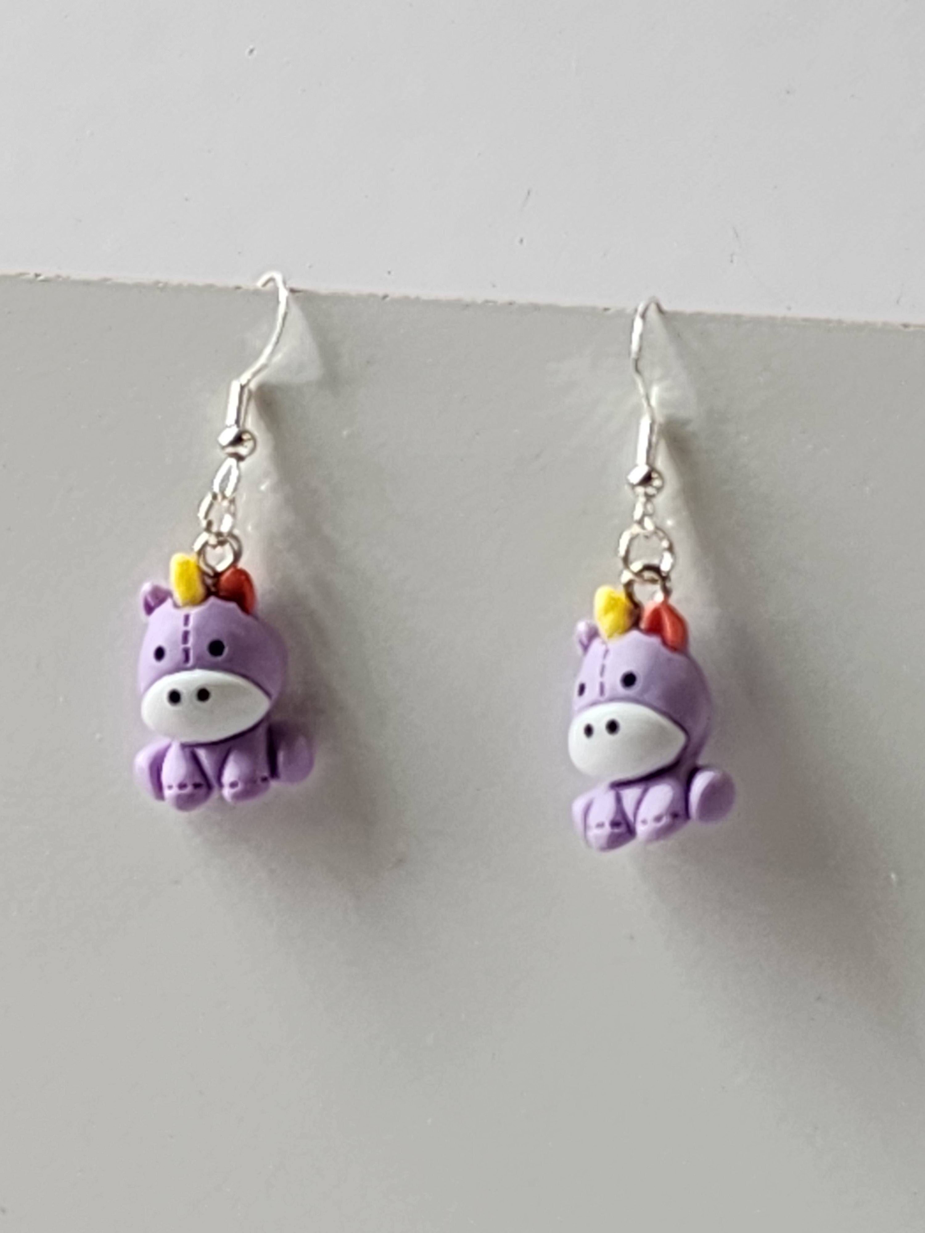 Purple Unicorn Earrings