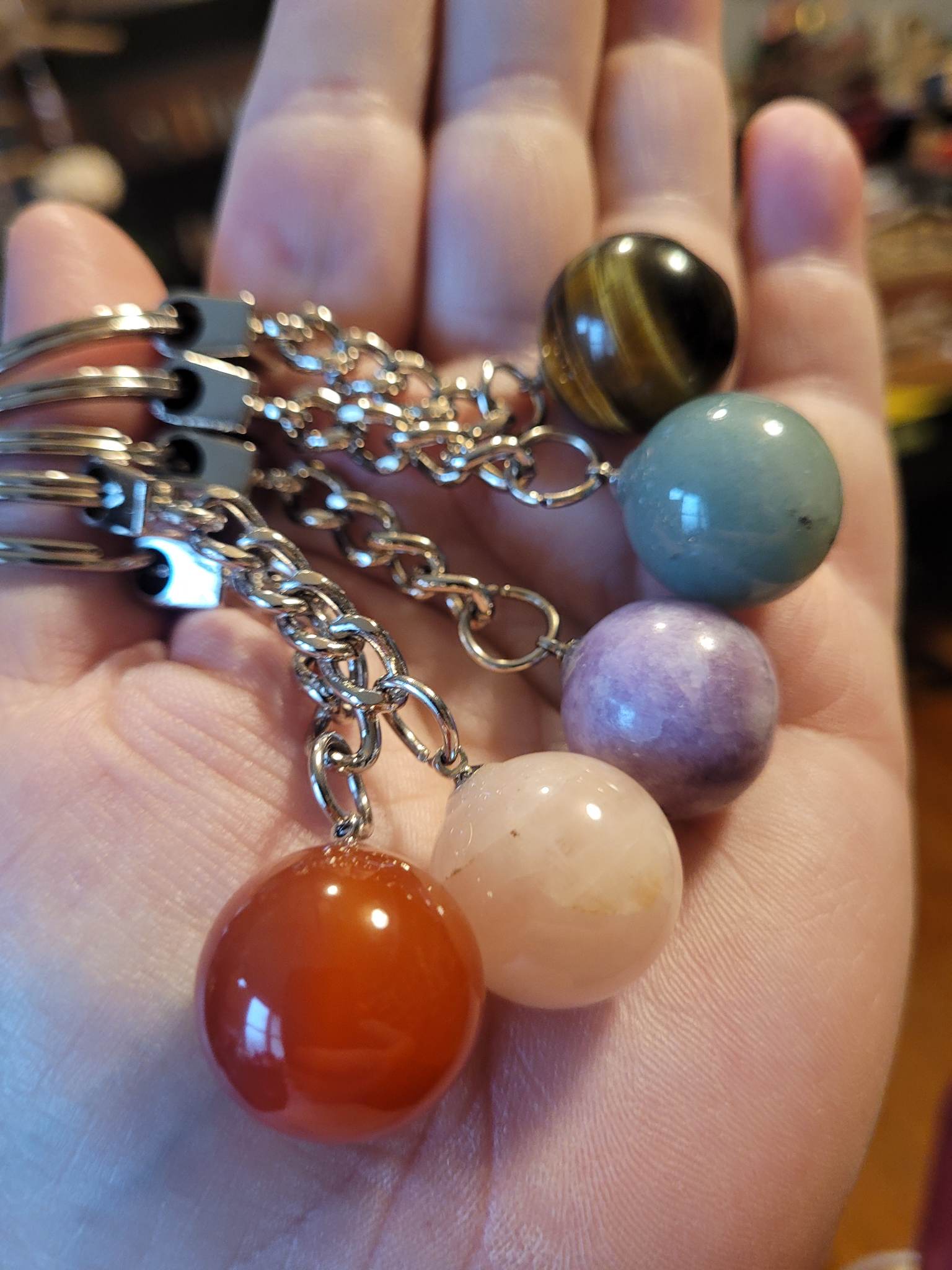 Crystal Sphere Keyring